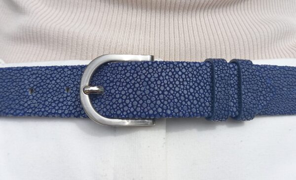 women's blue leather belt